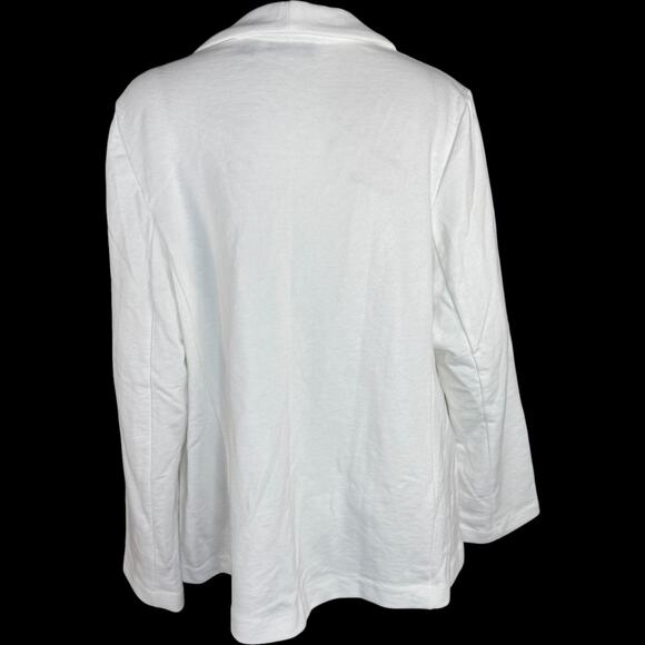 GRAVER Susan Graver LK Fusion 3/4 Slv Cutaway Hem Blazer White X-Large - Picture 5 of 13